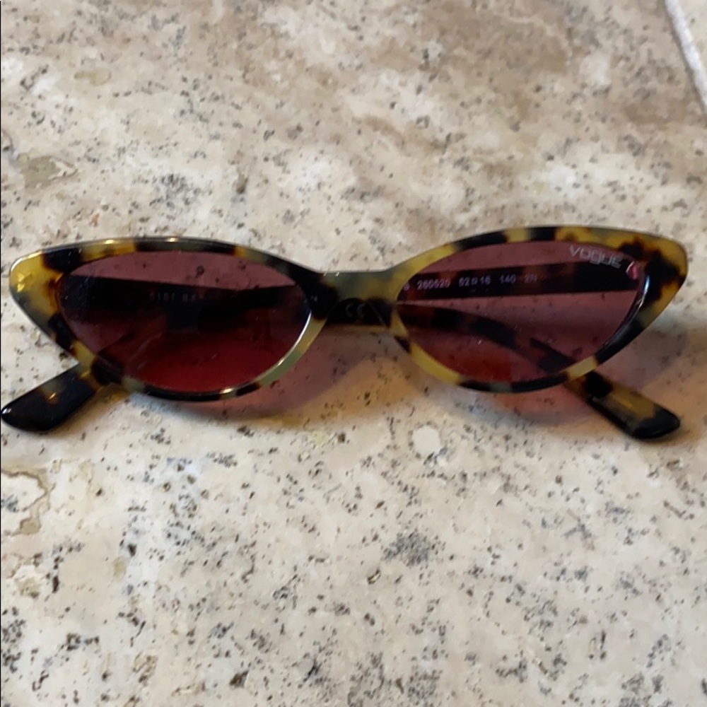 Gigi Hadid for Vogue cat eye tortoise sunglasses